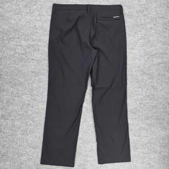Eddie Bauer Pants Mens 36x32 Black Straight Fit Nylon Spandex Zip Pocket Outdoor - Picture 3 of 16